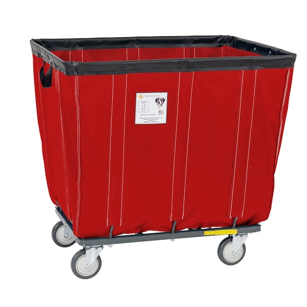 Basket Truck, Red, Steel, Vinyl, 44.5 in L, 32 in W, 38.75 in H, 18 Bushel Volume Capacity